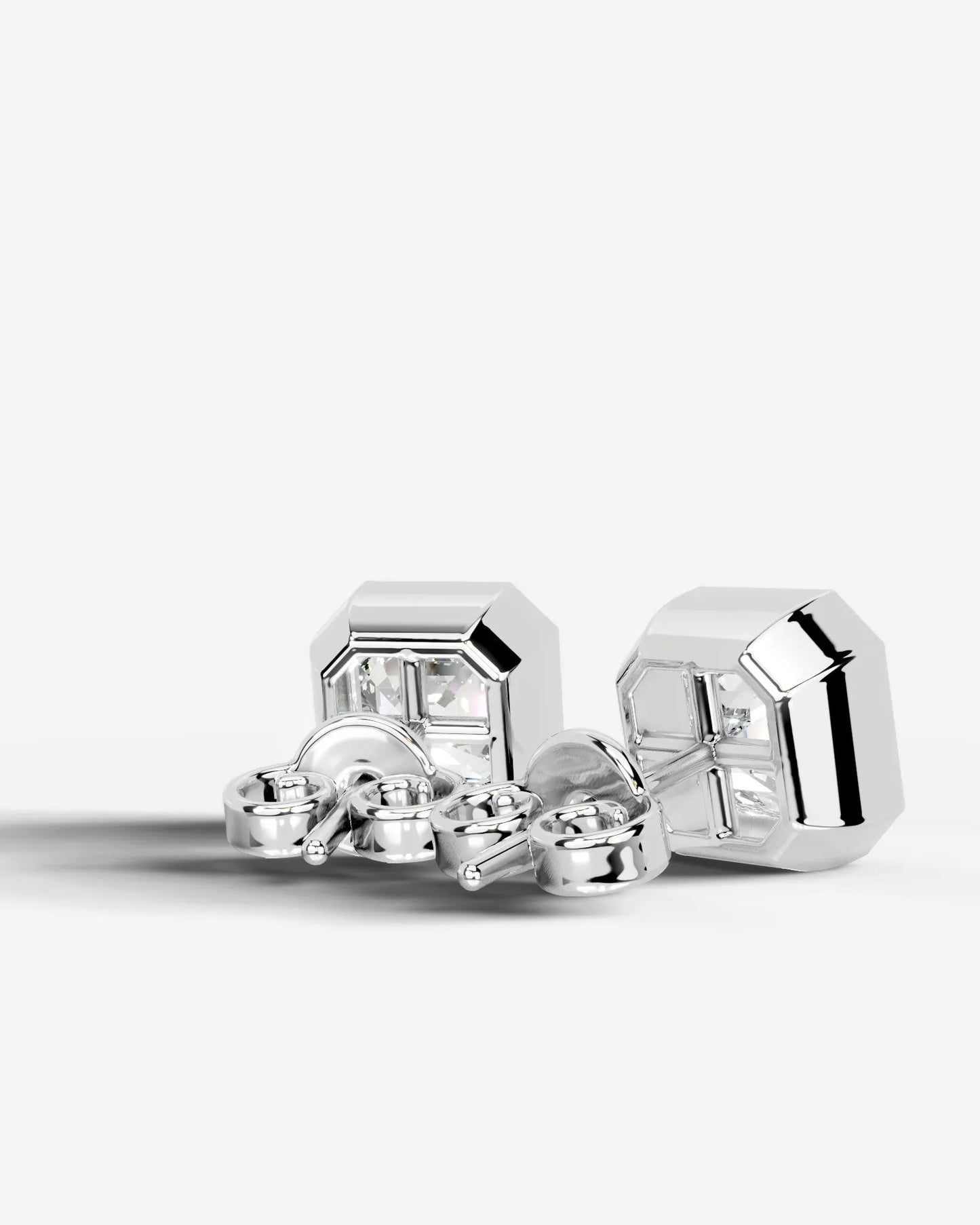 Janice Lab Grown Diamond Earrings Asscher - Platinum