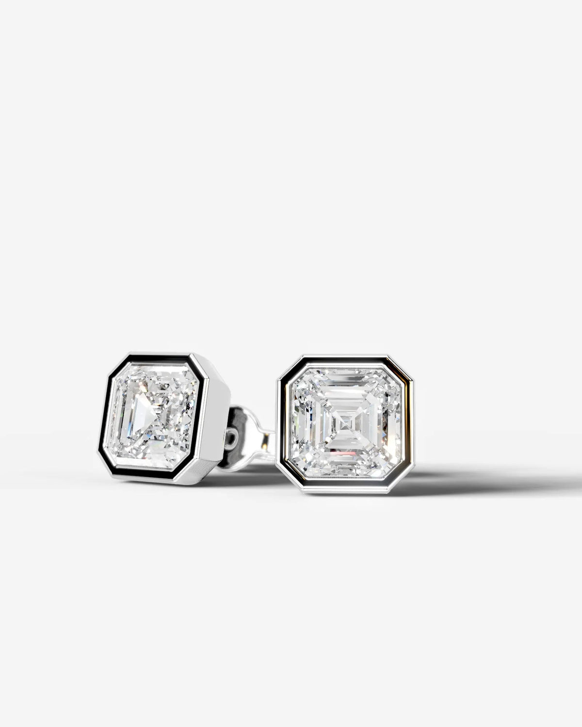 Janice Lab Grown Diamond Earrings Asscher - Platinum