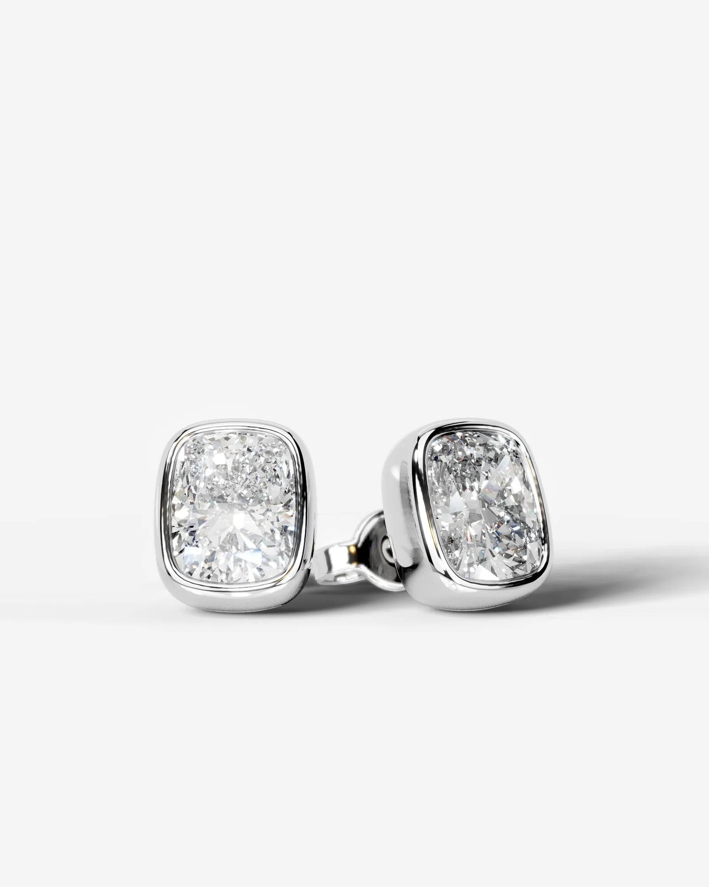 Janice Lab Grown Diamond Earrings Elongated Cushion - White Gold