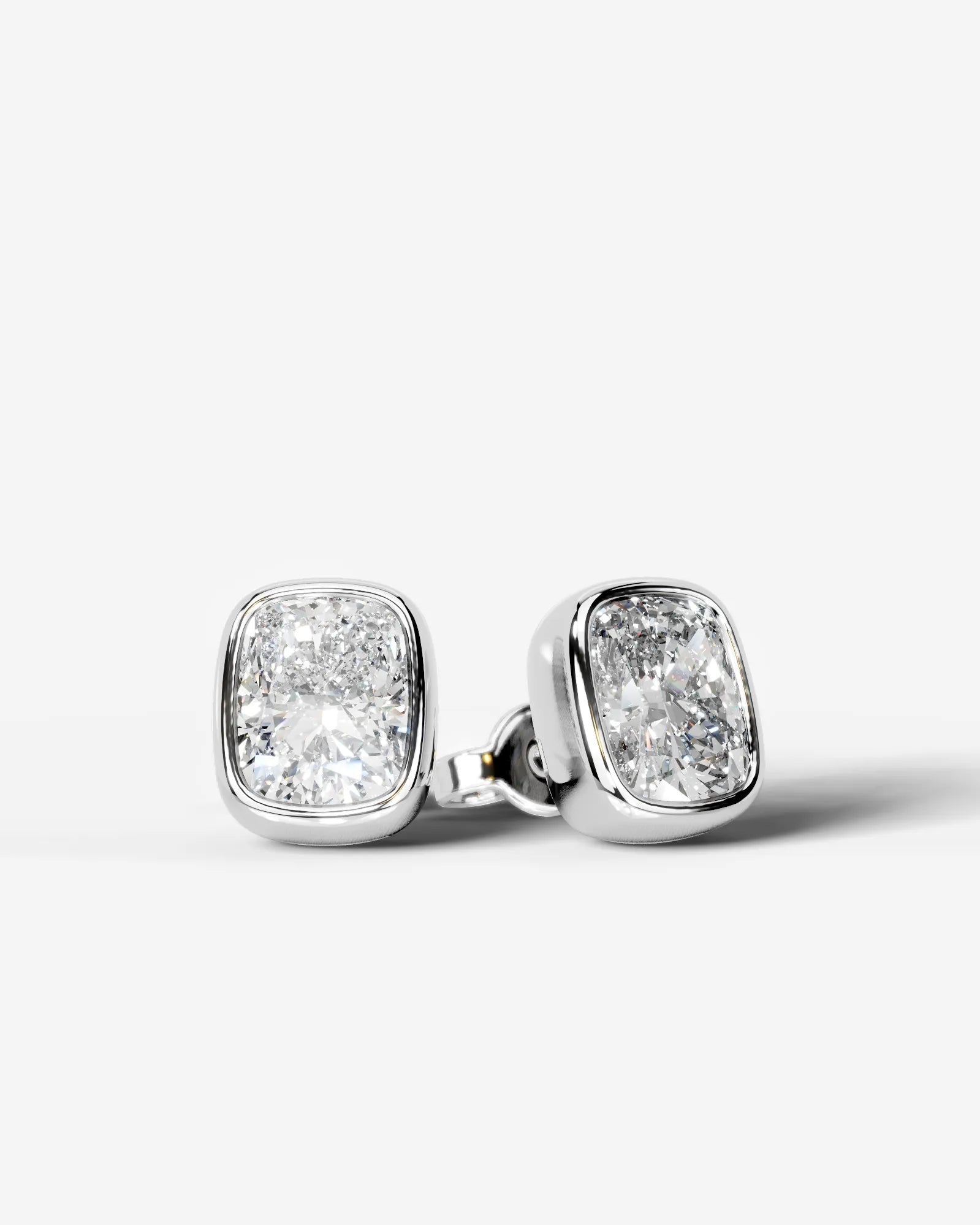 Janice Lab Grown Diamond Earrings Elongated Cushion - White Gold