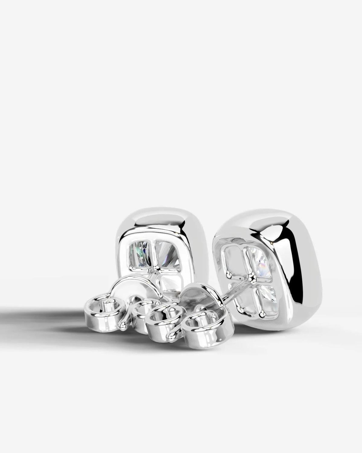 Janice Lab Grown Diamond Earrings Elongated Cushion - Platinum