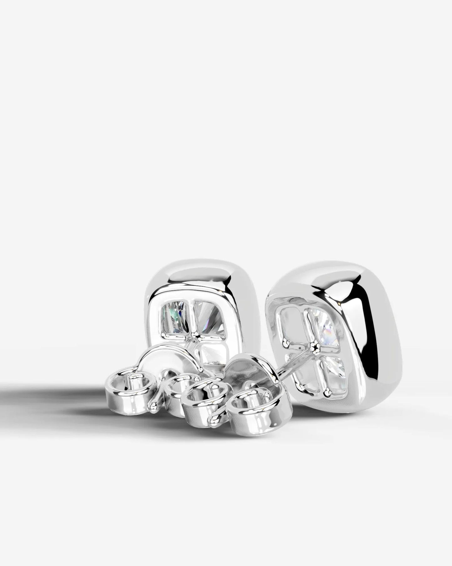 Janice Lab Grown Diamond Earrings Elongated Cushion - White Gold