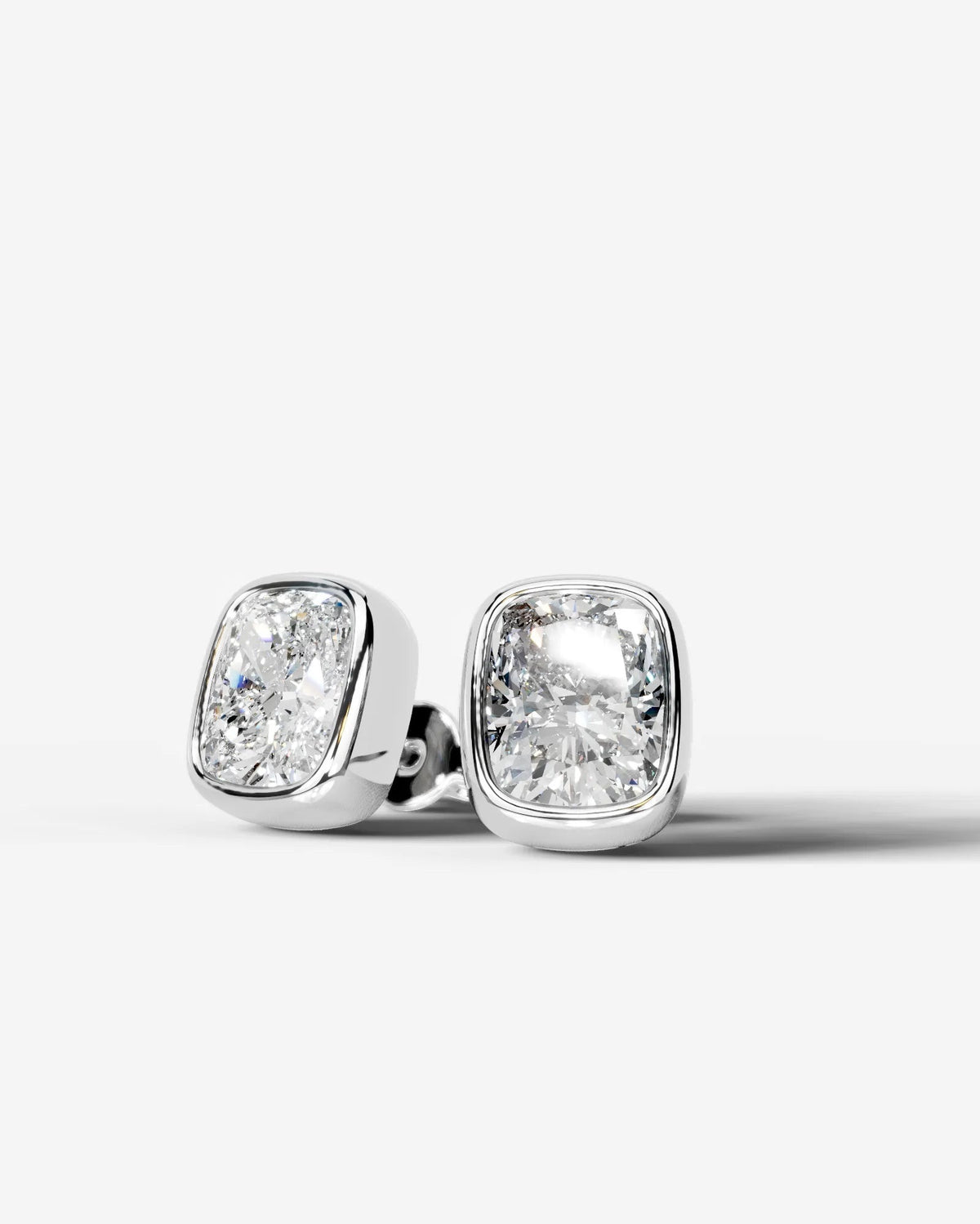 Janice Lab Grown Diamond Earrings Elongated Cushion - White Gold