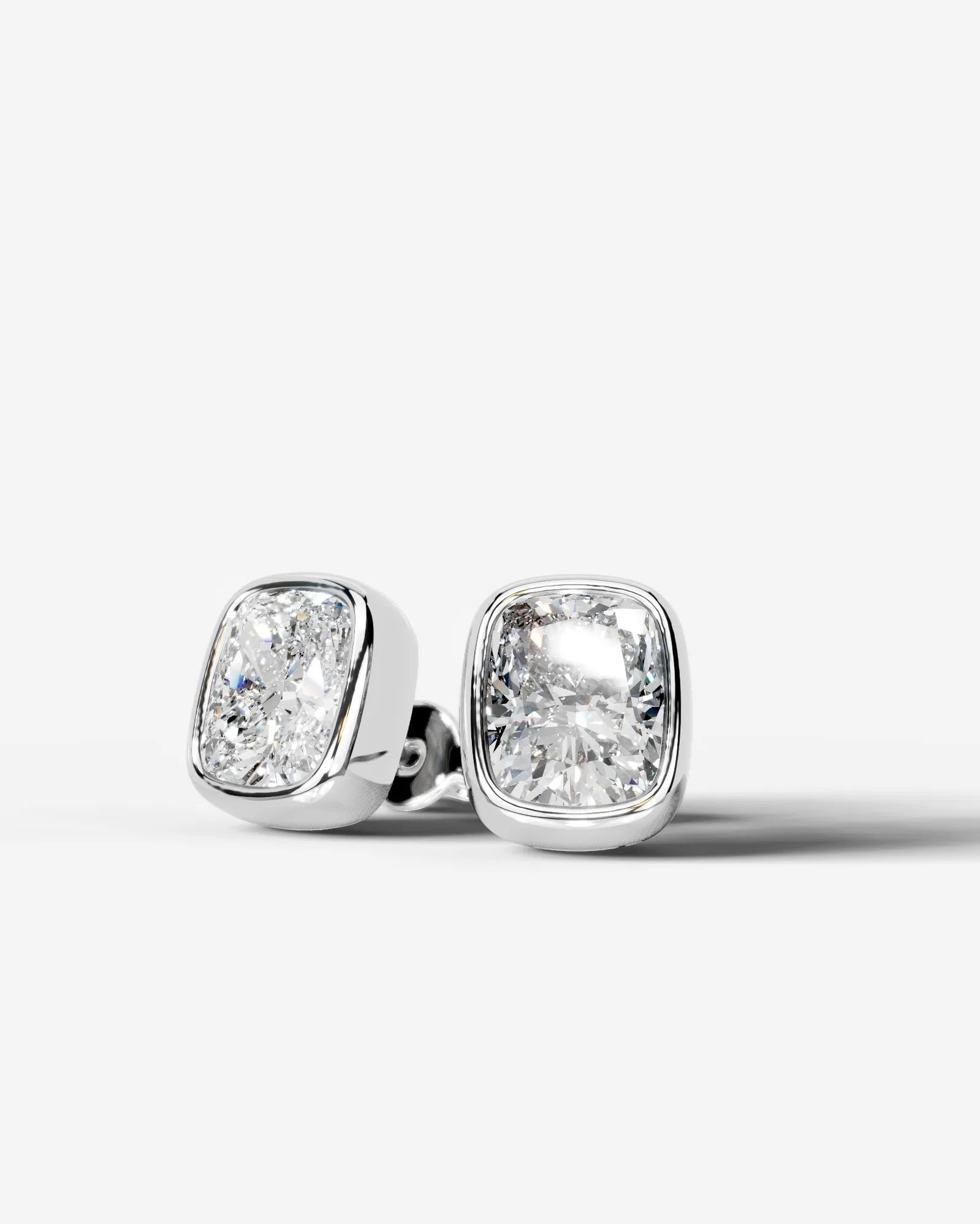 Janice Lab Grown Diamond Earrings Elongated Cushion - White Gold
