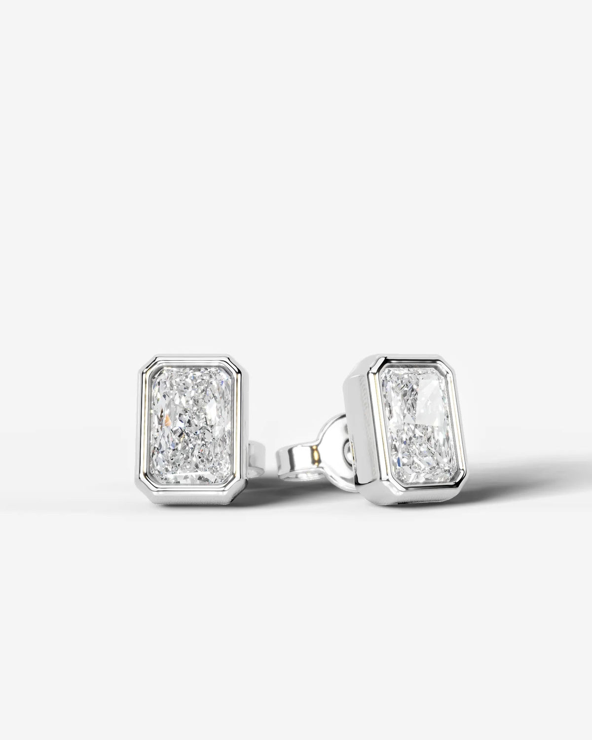 Janice Lab Grown Diamond Earrings Elongated Radiant - Platinum