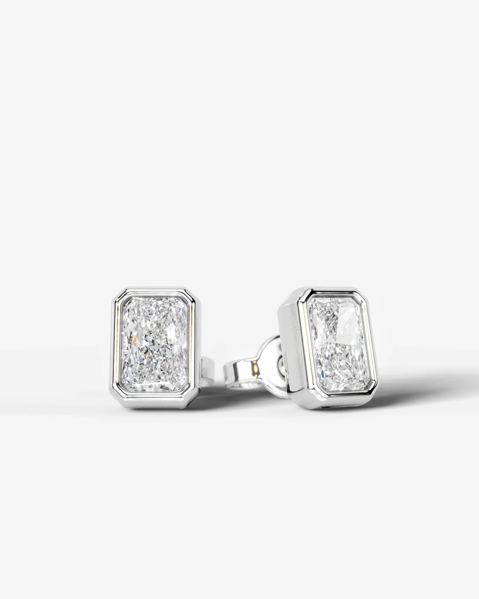 Janice Lab Grown Diamond Earrings Elongated Radiant - White Gold