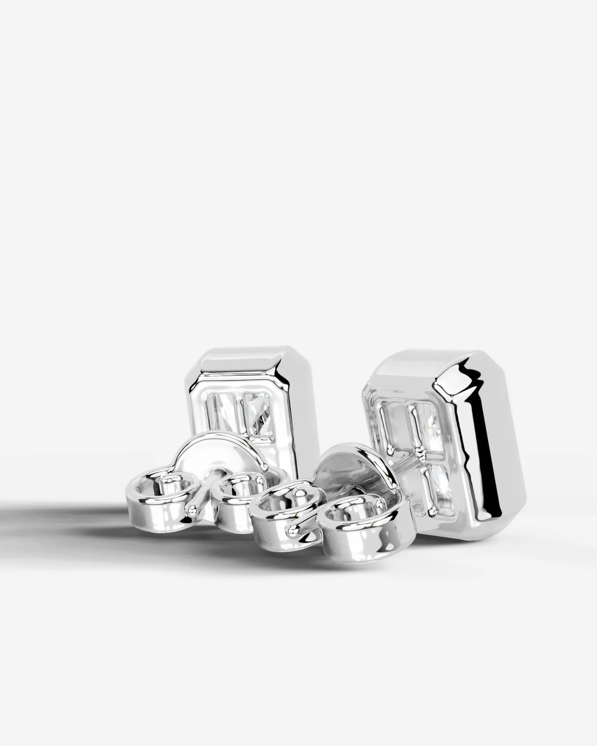 Janice Lab Grown Diamond Earrings Elongated Radiant - Platinum
