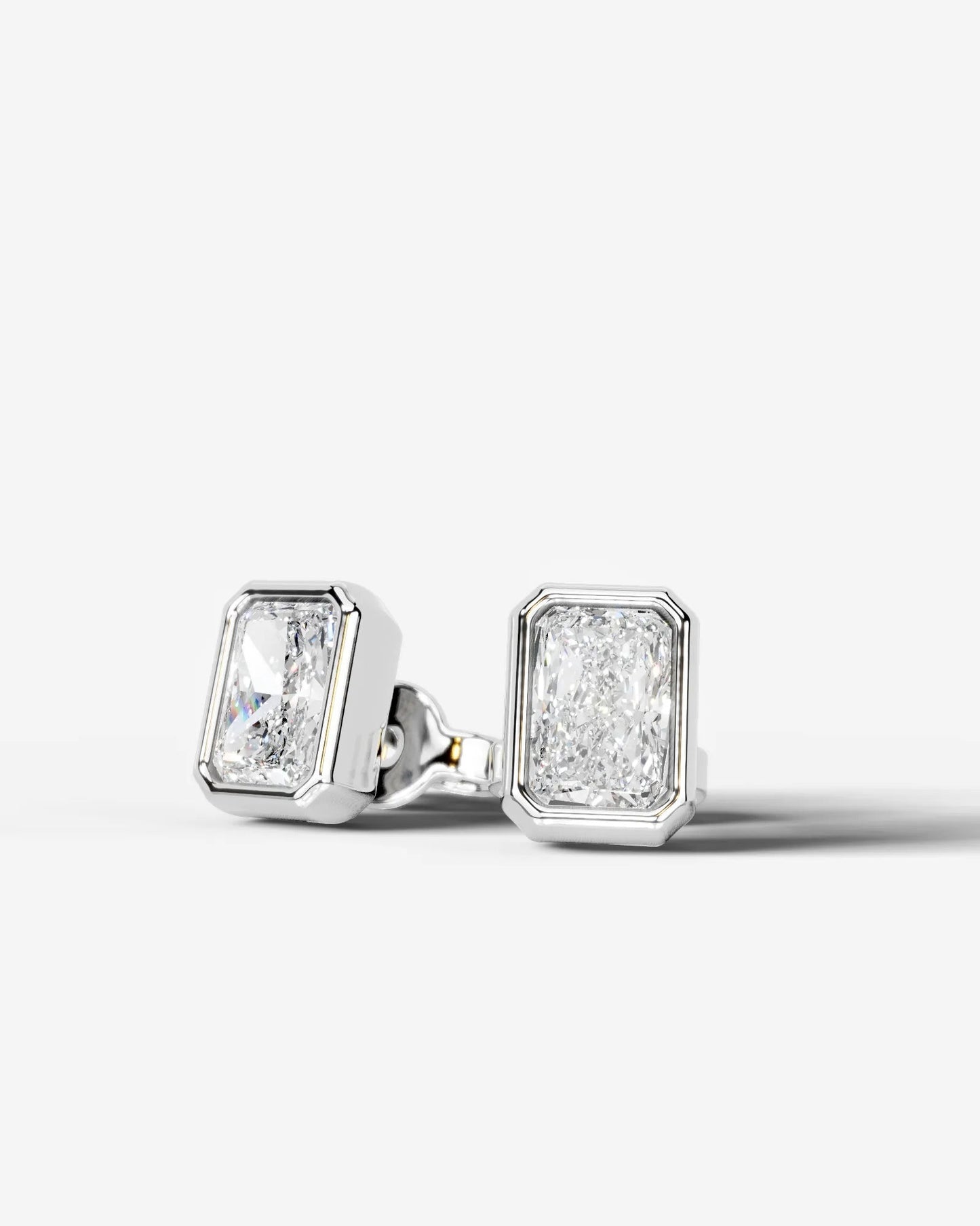 Janice Lab Grown Diamond Earrings Elongated Radiant - Platinum