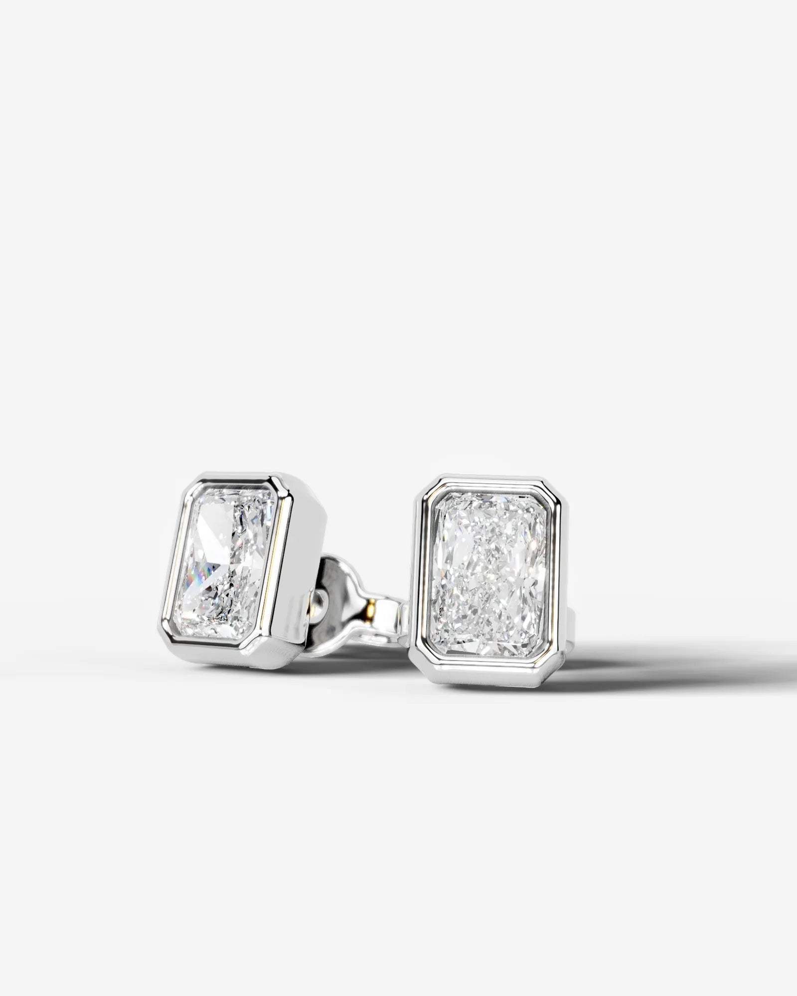 Janice Lab Grown Diamond Earrings Elongated Radiant - Platinum
