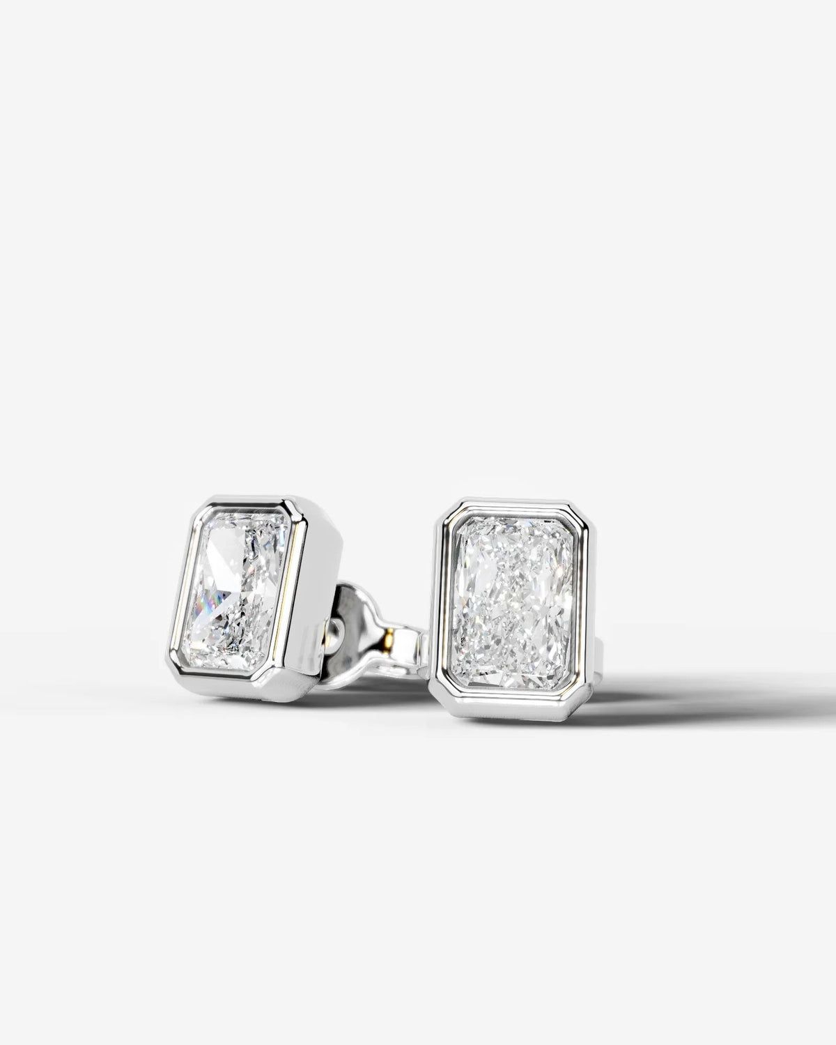 Janice Lab Grown Diamond Earrings Elongated Radiant - White Gold