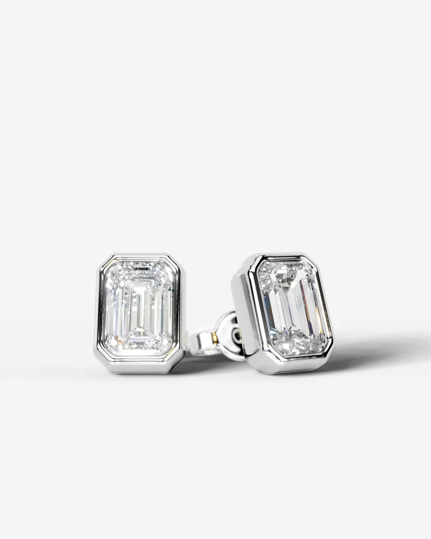 Janice Lab Grown Diamond Earrings Emerald - Platinum