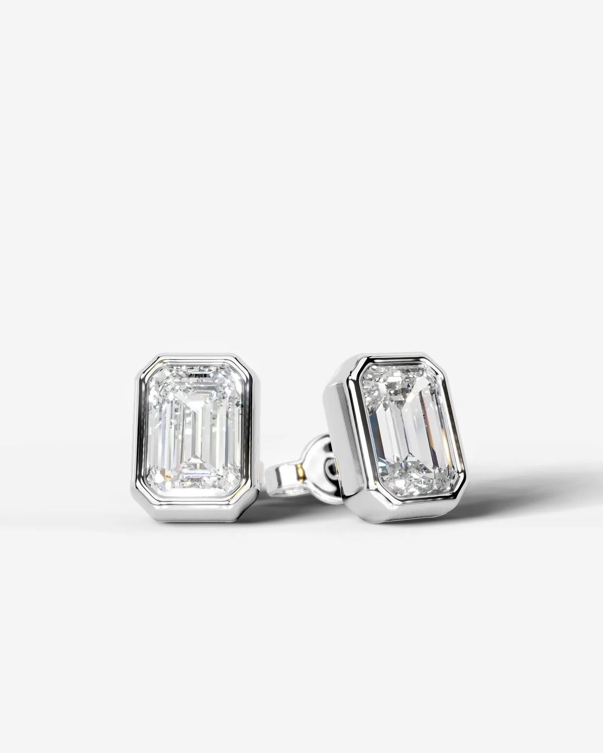 Janice Lab Grown Diamond Earrings Emerald - White Gold