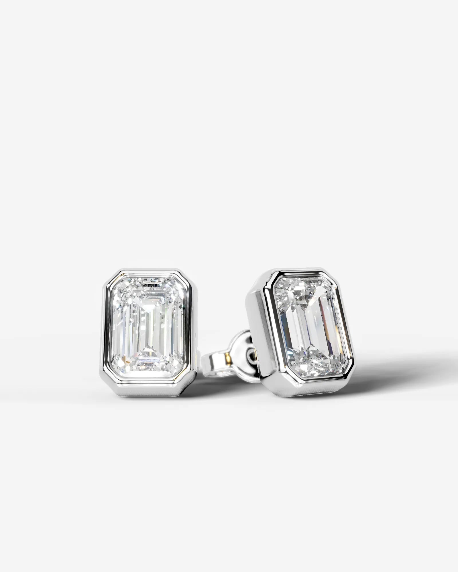 Janice Lab Grown Diamond Earrings Emerald - White Gold