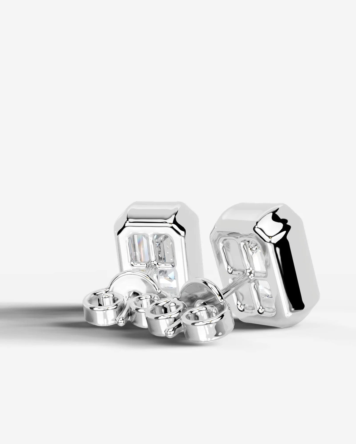 Janice Lab Grown Diamond Earrings Emerald - White Gold
