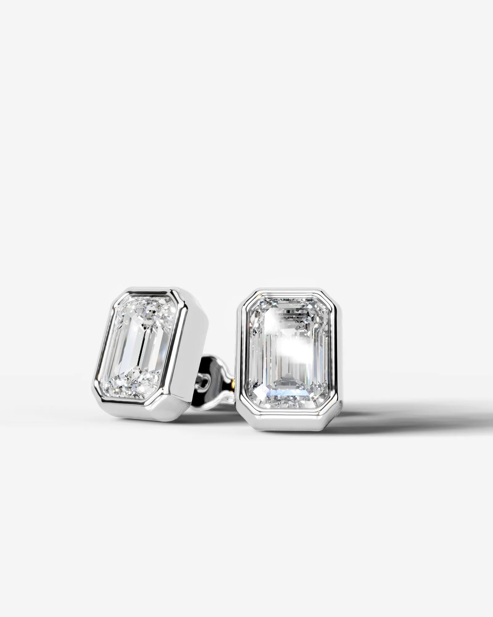 Janice Lab Grown Diamond Earrings Emerald - Platinum