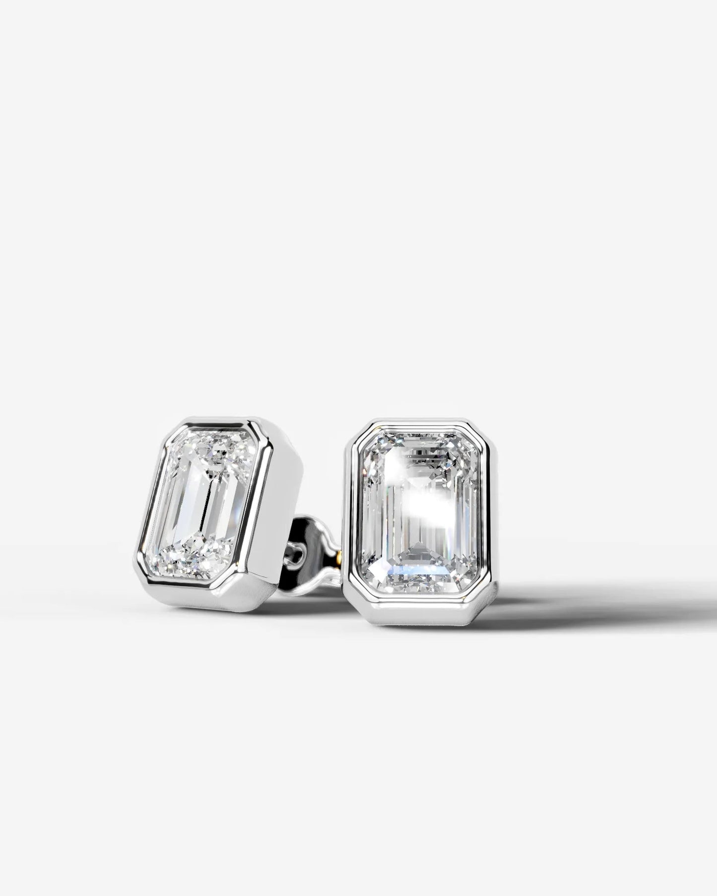 Janice Lab Grown Diamond Earrings Emerald - White Gold
