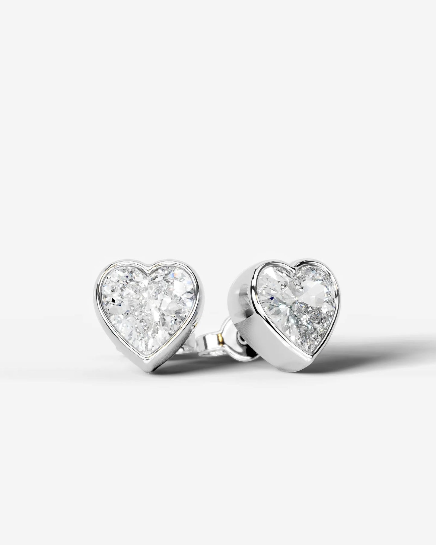 Janice Lab Grown Diamond Earrings Heart - Platinum