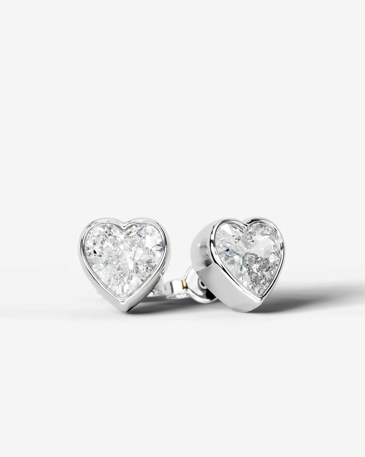 Janice Lab Grown Diamond Earrings Heart - White Gold