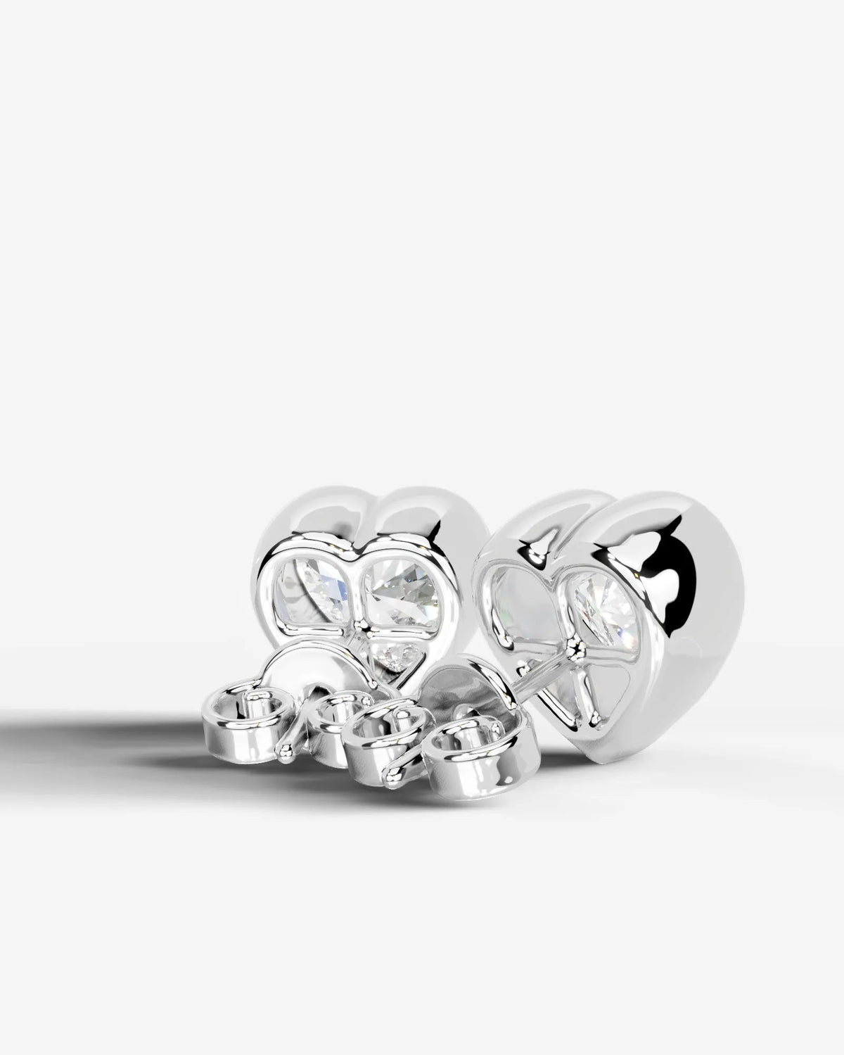 Janice Lab Grown Diamond Earrings Heart - Platinum