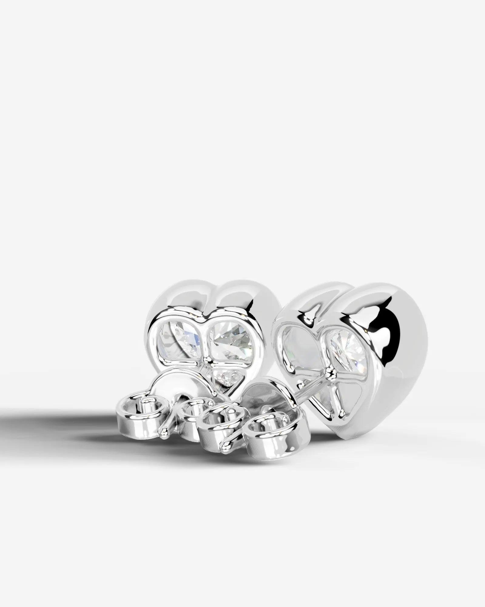Janice Lab Grown Diamond Earrings Heart - White Gold