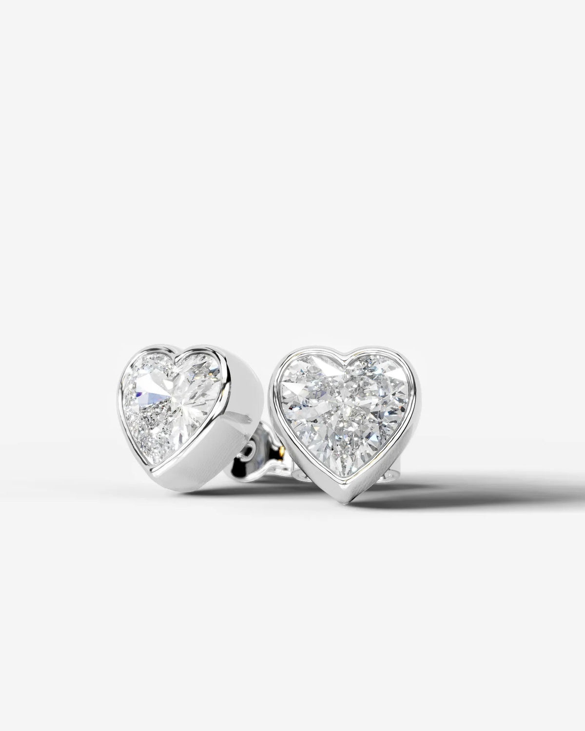 Janice Lab Grown Diamond Earrings Heart - White Gold