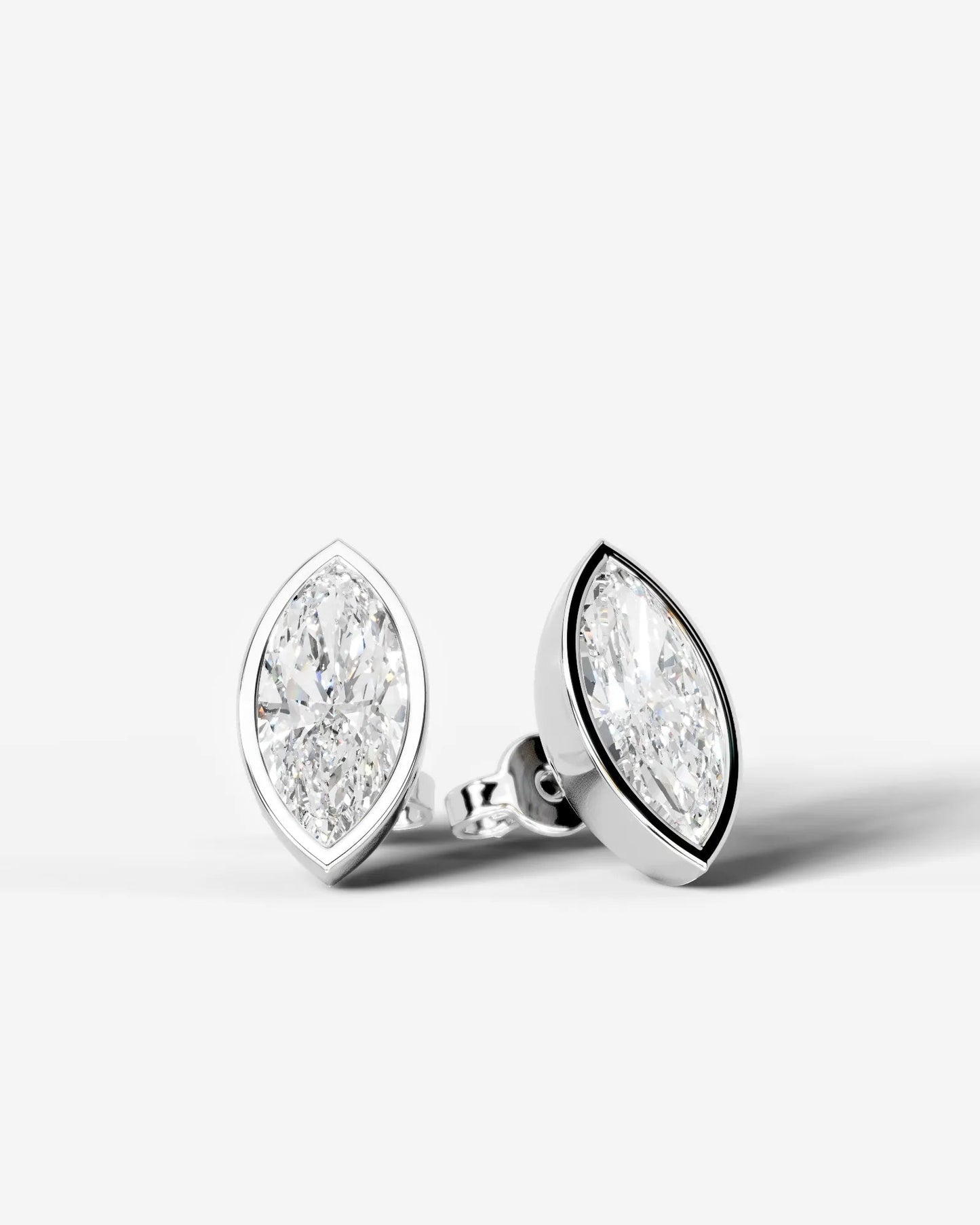 Janice Lab Grown Diamond Earrings Marquise - Platinum
