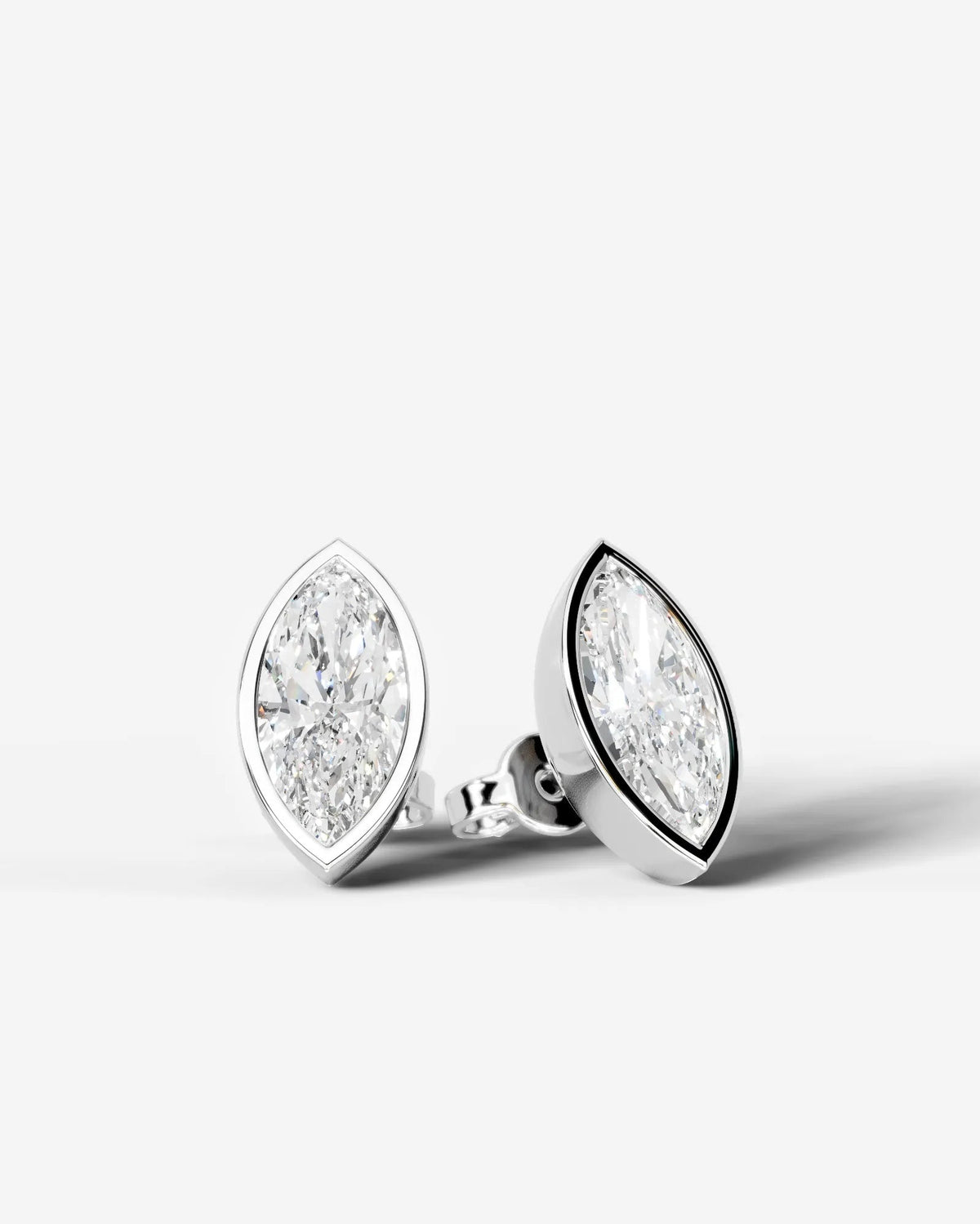 Janice Lab Grown Diamond Earrings Marquise - White Gold