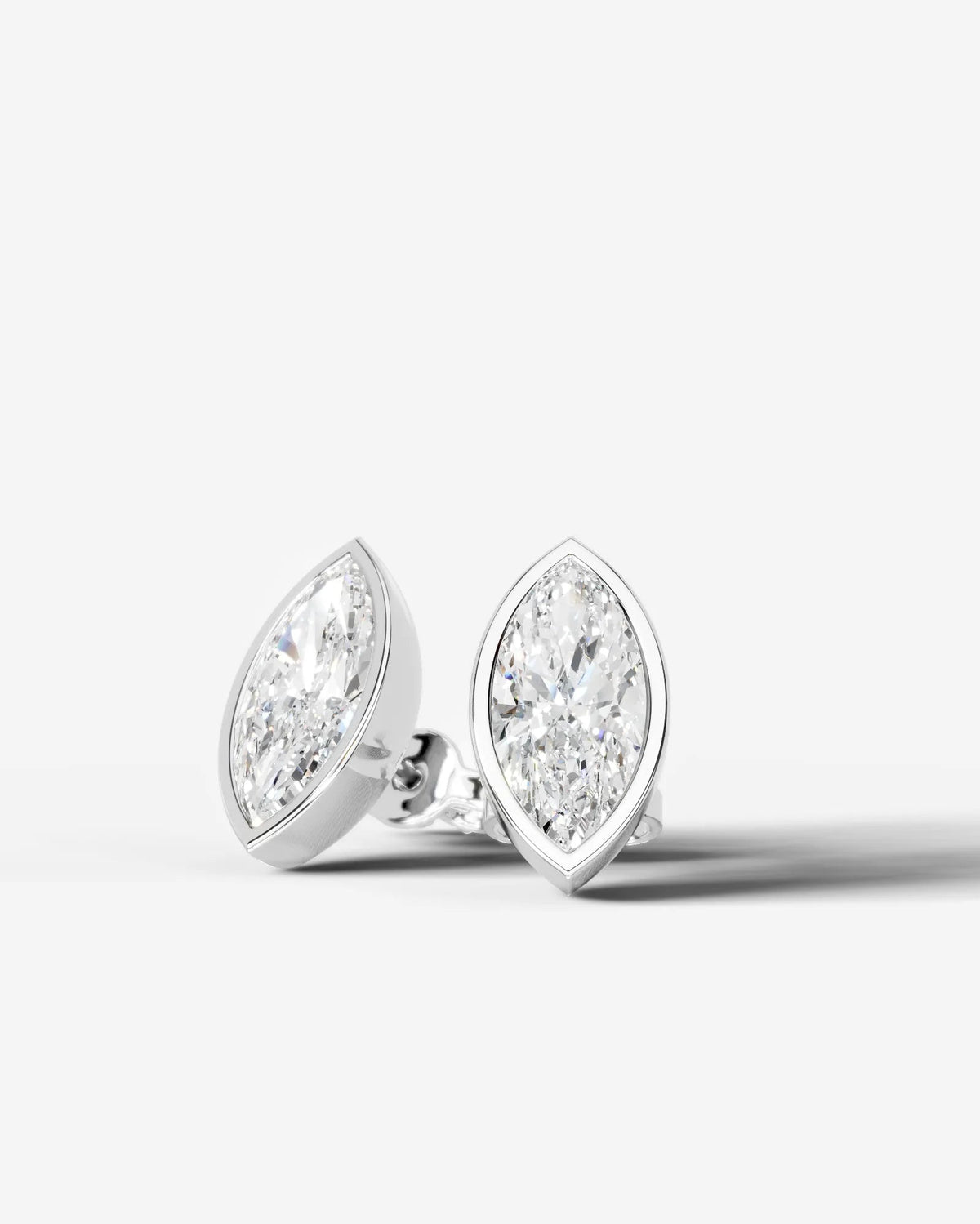 Janice Lab Grown Diamond Earrings Marquise - White Gold