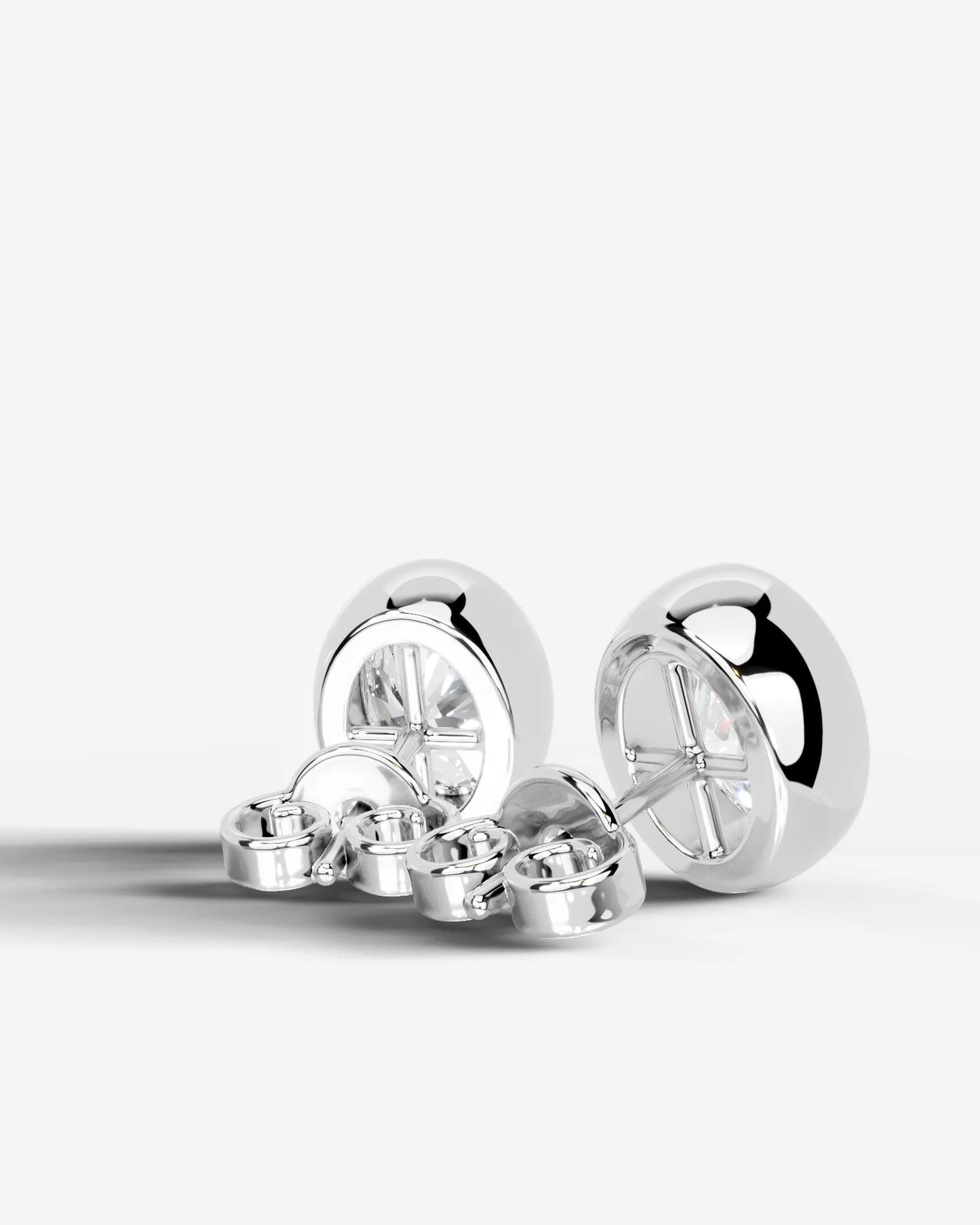 Janice Lab Grown Diamond Earrings Oval - Platinum