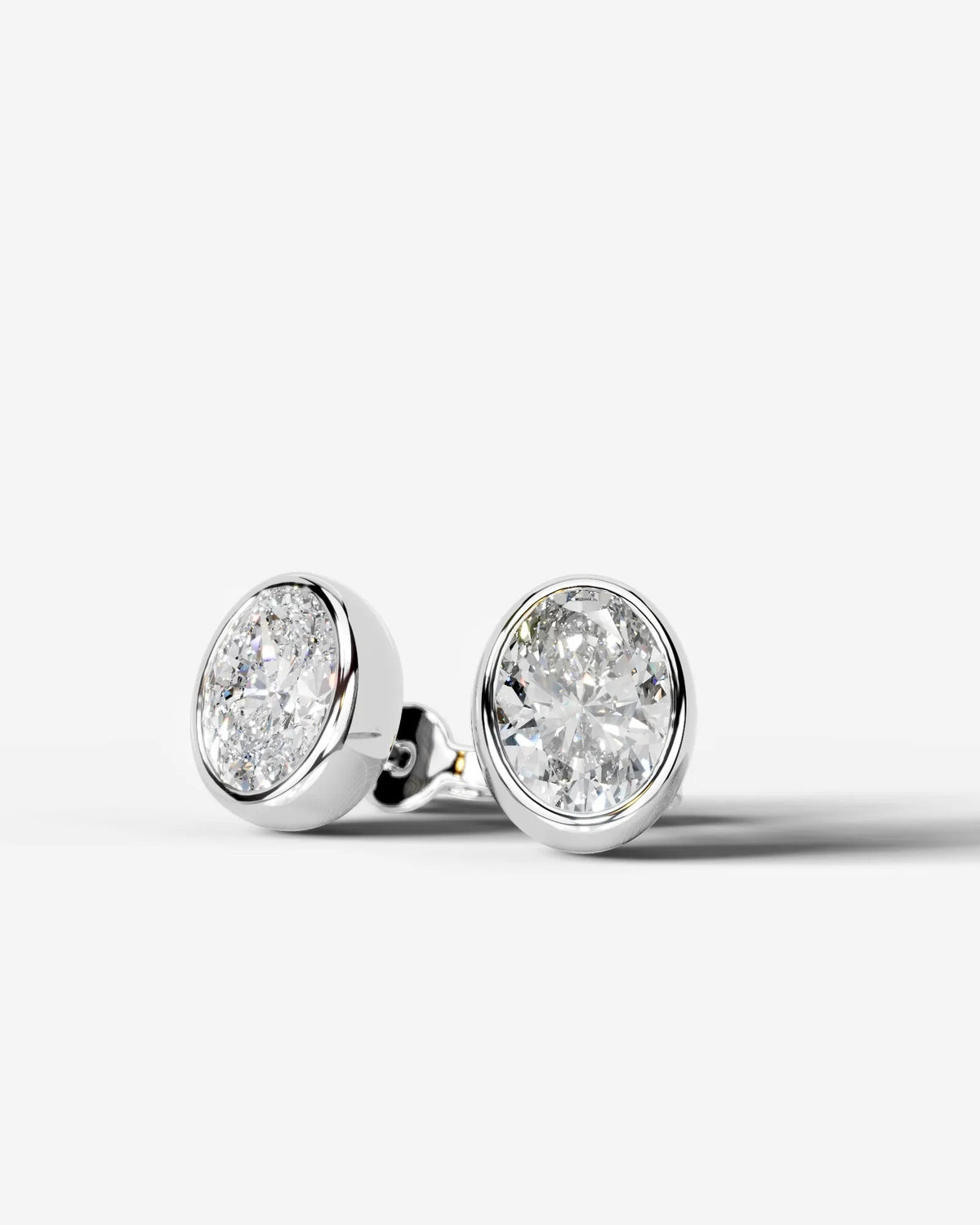 Janice Lab Grown Diamond Earrings Oval - Platinum