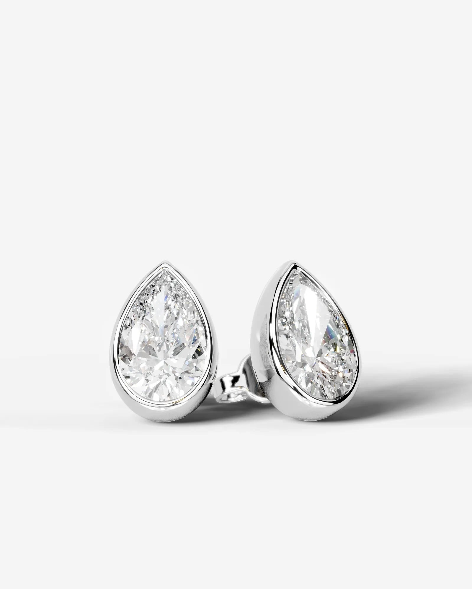 Janice Lab Grown Diamond Earrings Pear - White Gold