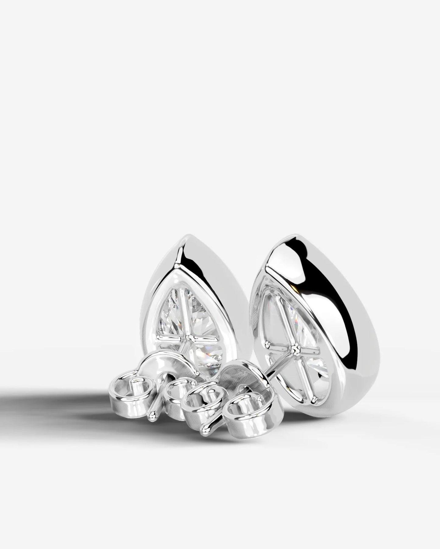Janice Lab Grown Diamond Earrings Pear - White Gold