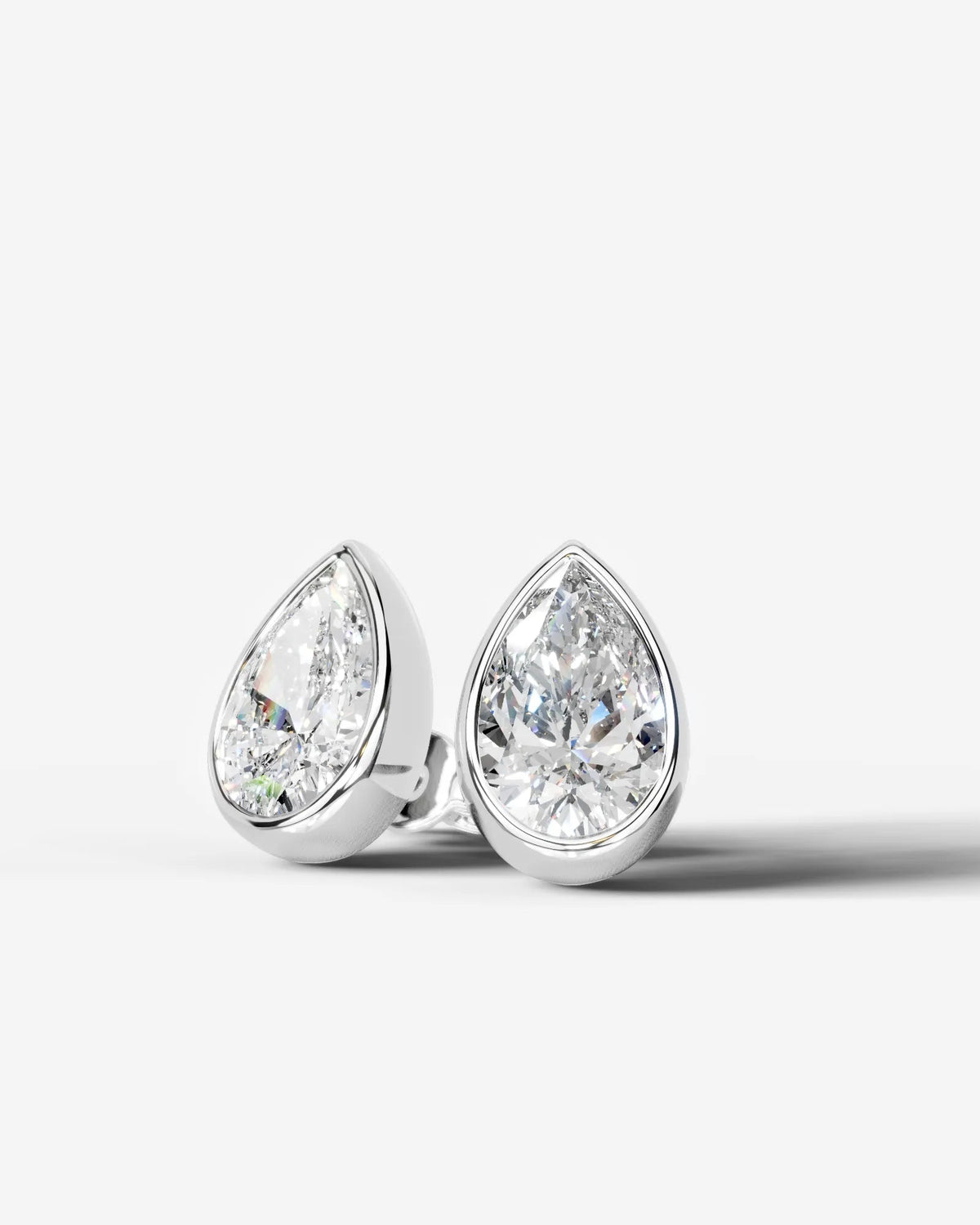 Janice Lab Grown Diamond Earrings Pear - White Gold
