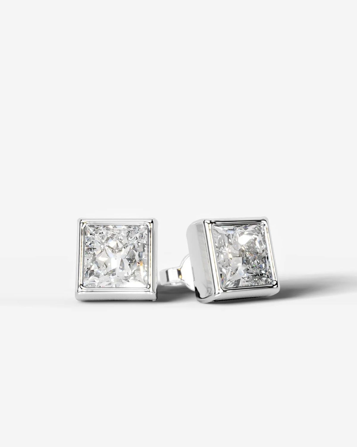 Janice Lab Grown Diamond Earrings Princess - Platinum