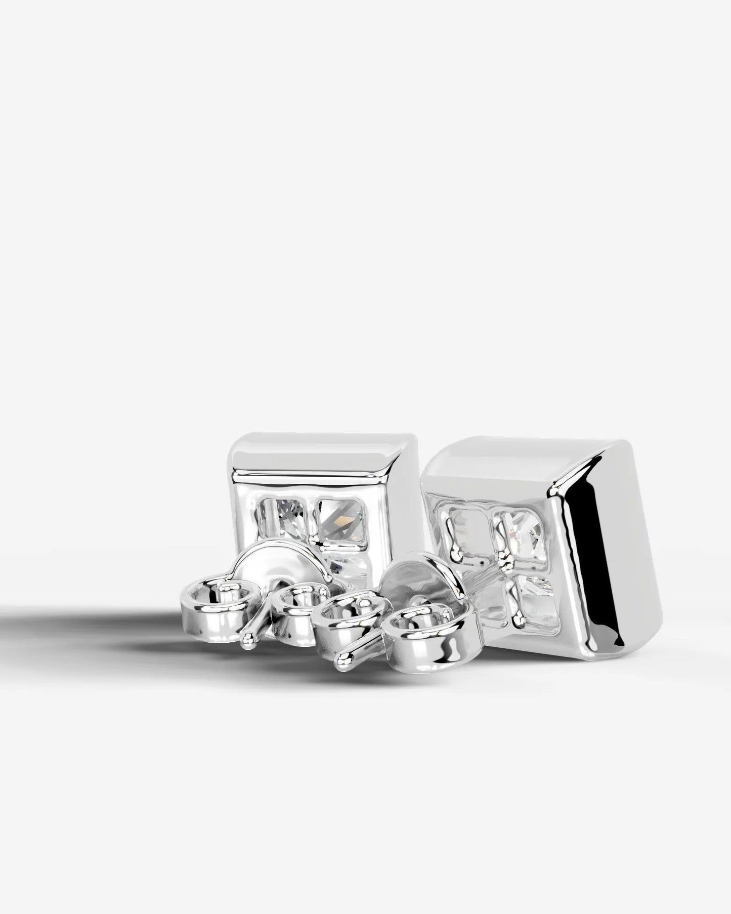 Janice Lab Grown Diamond Earrings Princess - White Gold