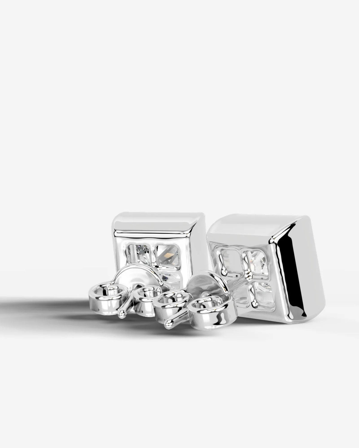 Janice Lab Grown Diamond Earrings Princess - White Gold
