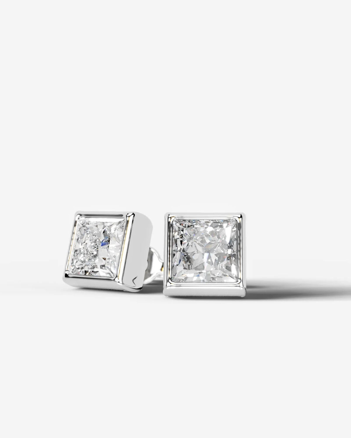 Janice Lab Grown Diamond Earrings Princess - Platinum