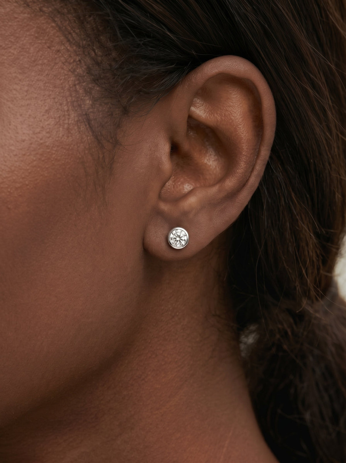 Janice Lab Grown Diamond Earrings Round - Platinum