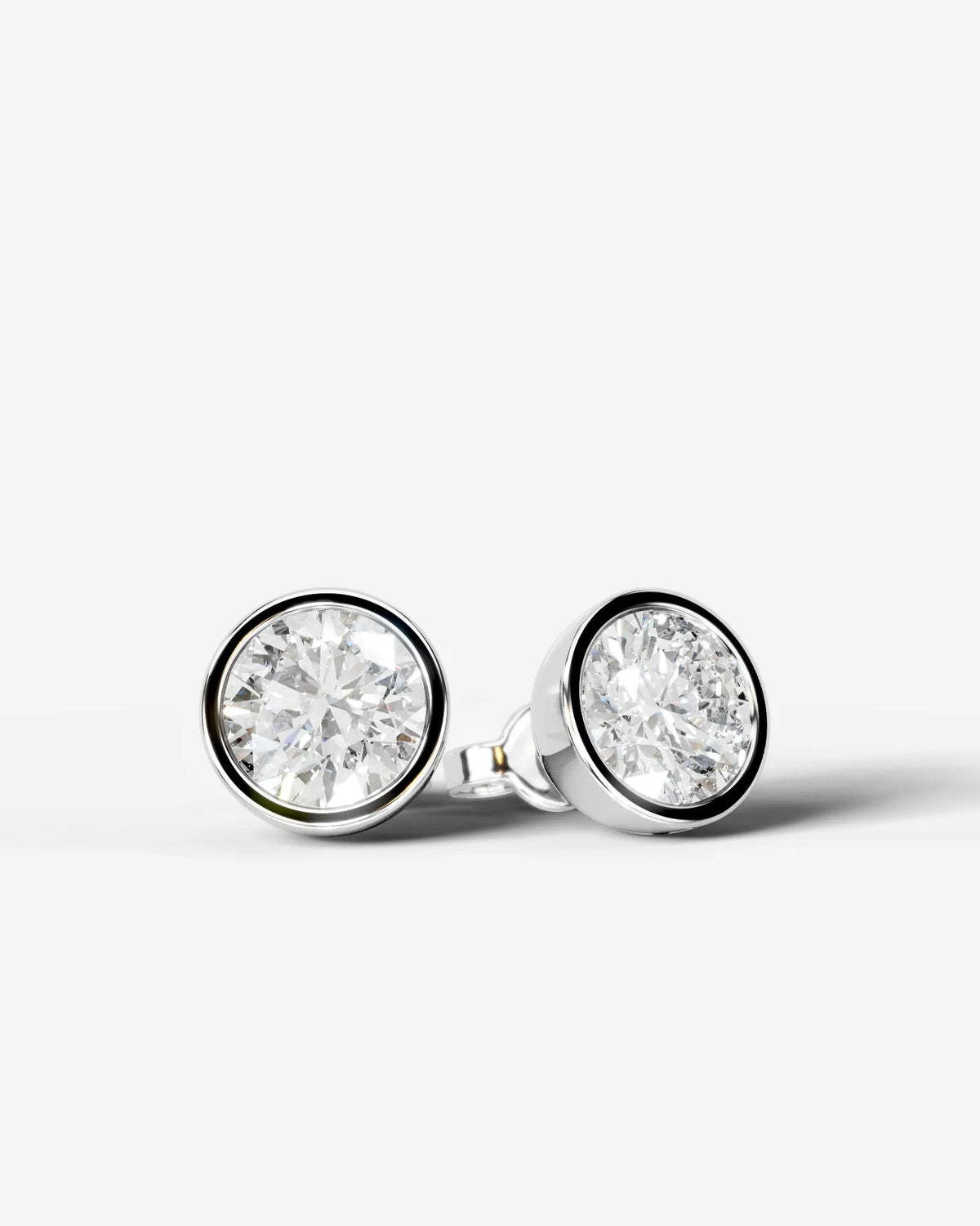 Janice Lab Grown Diamond Earrings Round - Platinum