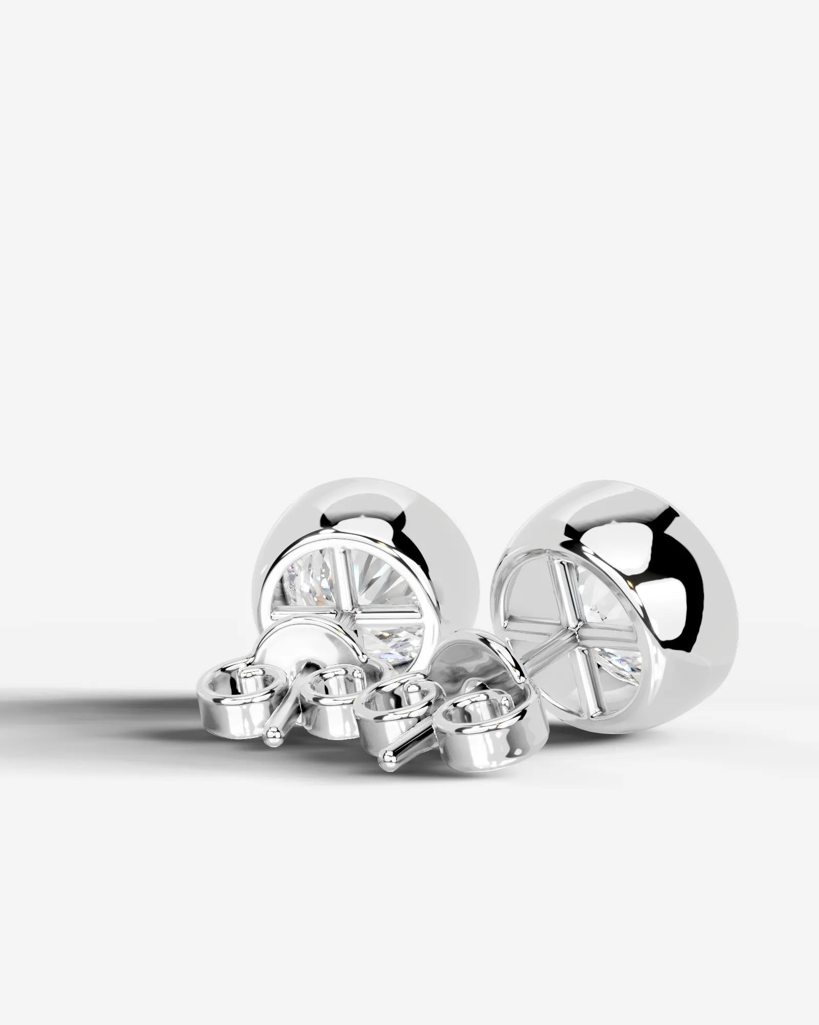 Janice Lab Grown Diamond Earrings Round - Platinum