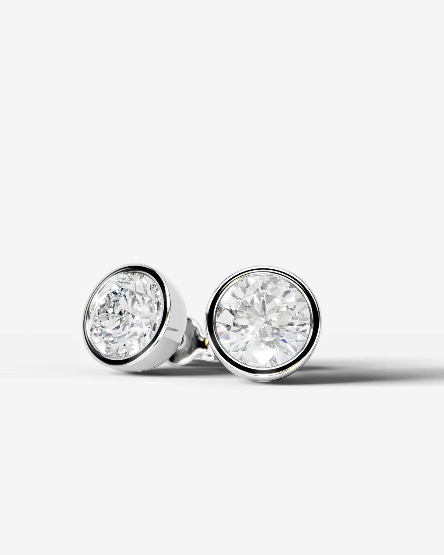 Janice Lab Grown Diamond Earrings Round - Platinum