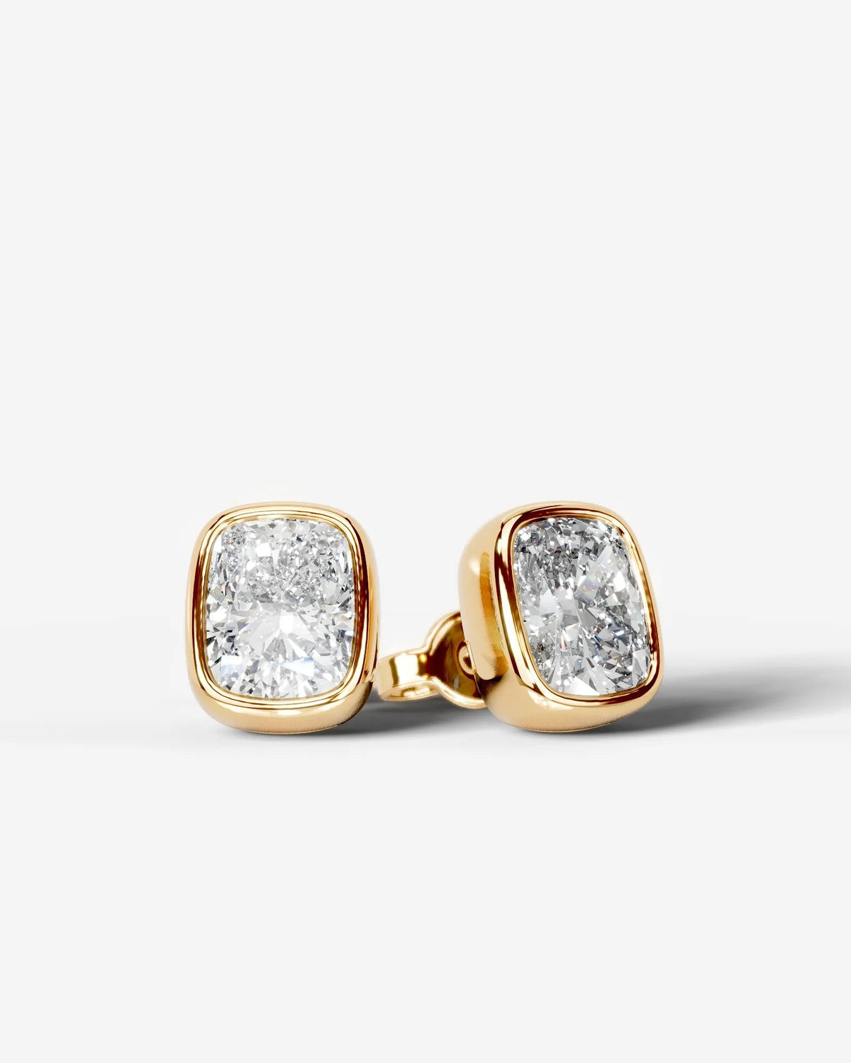 Janice Lab Grown Diamond Earrings Elongated Cushion - Yellow Gold