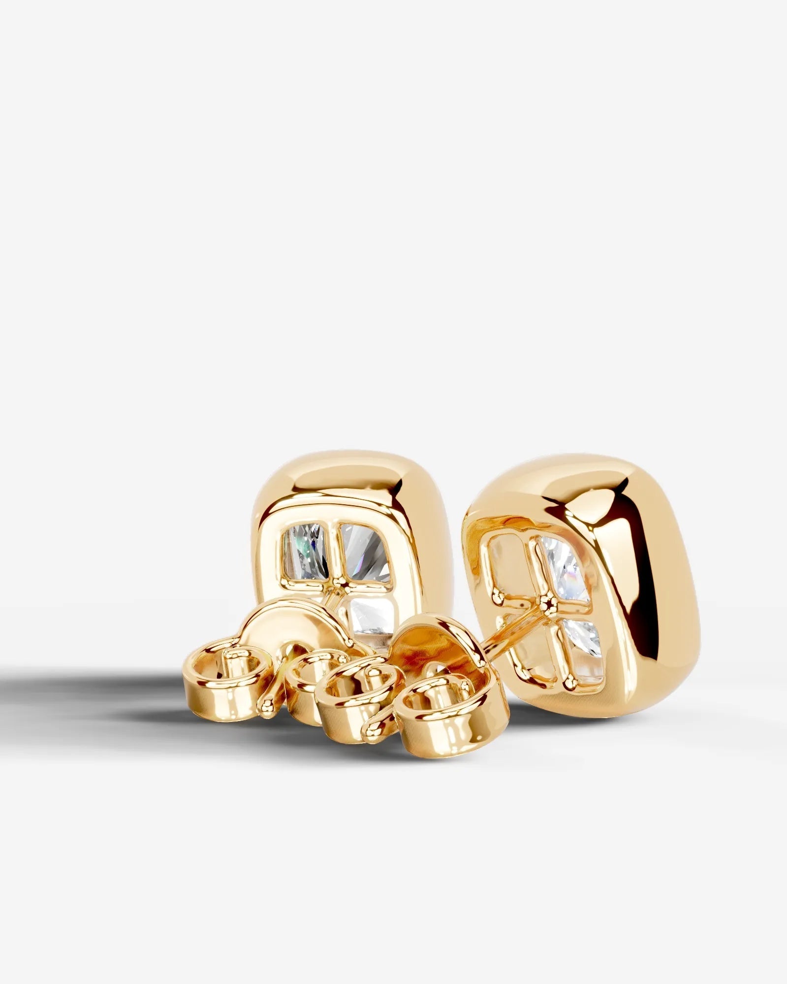 Janice Lab Grown Diamond Earrings Elongated Cushion - Yellow Gold