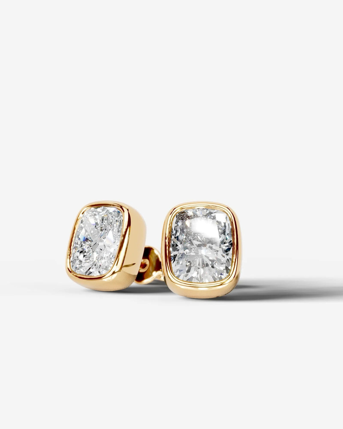 Janice Lab Grown Diamond Earrings Elongated Cushion - Yellow Gold
