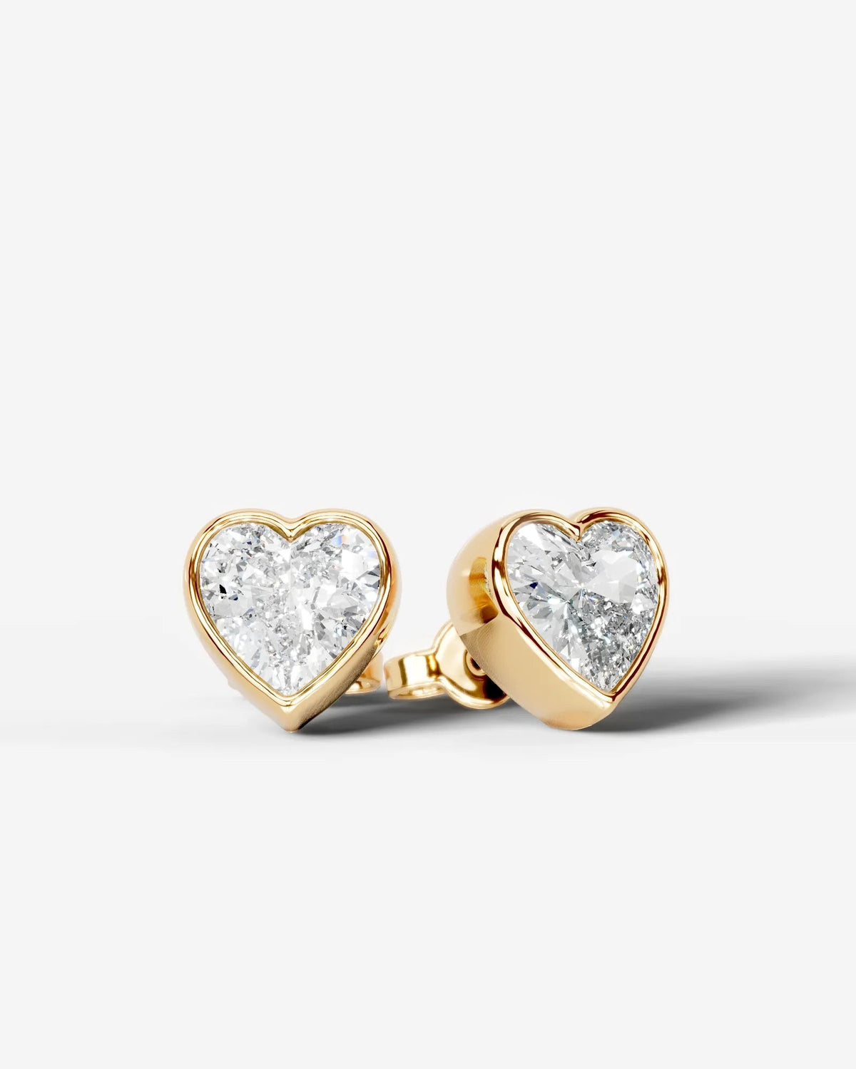 Janice Lab Grown Diamond Earrings Heart - Yellow Gold