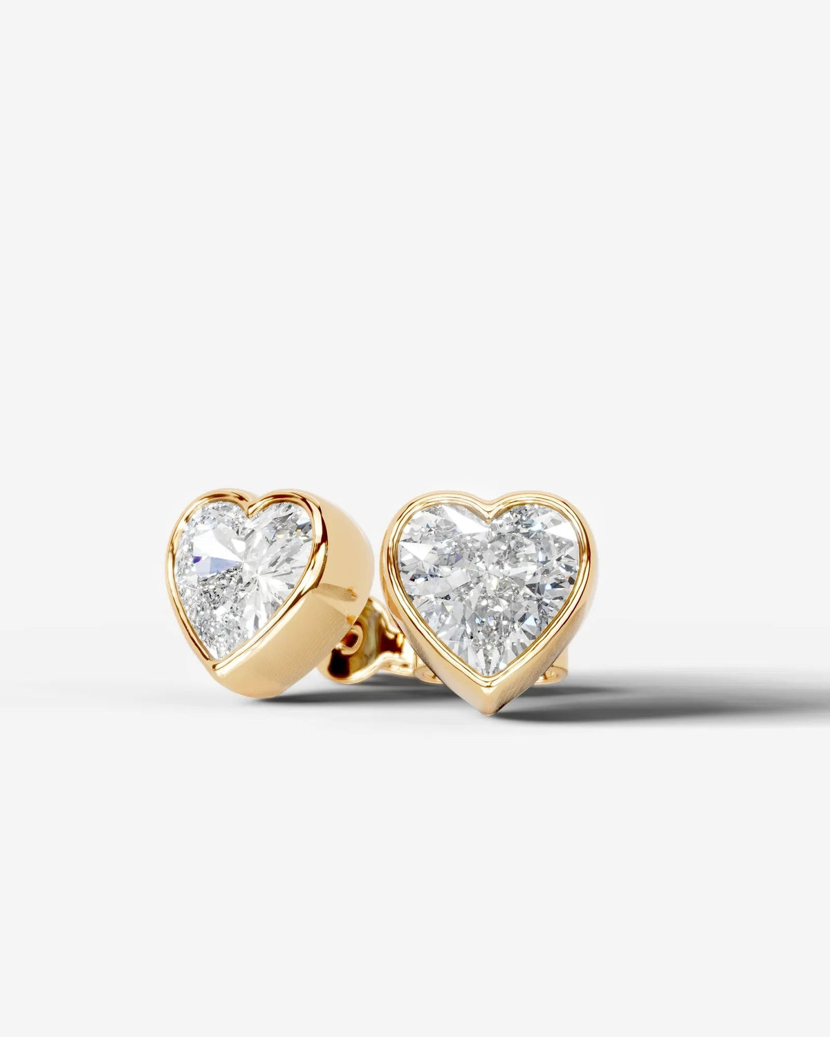 Janice Lab Grown Diamond Earrings Heart - Yellow Gold