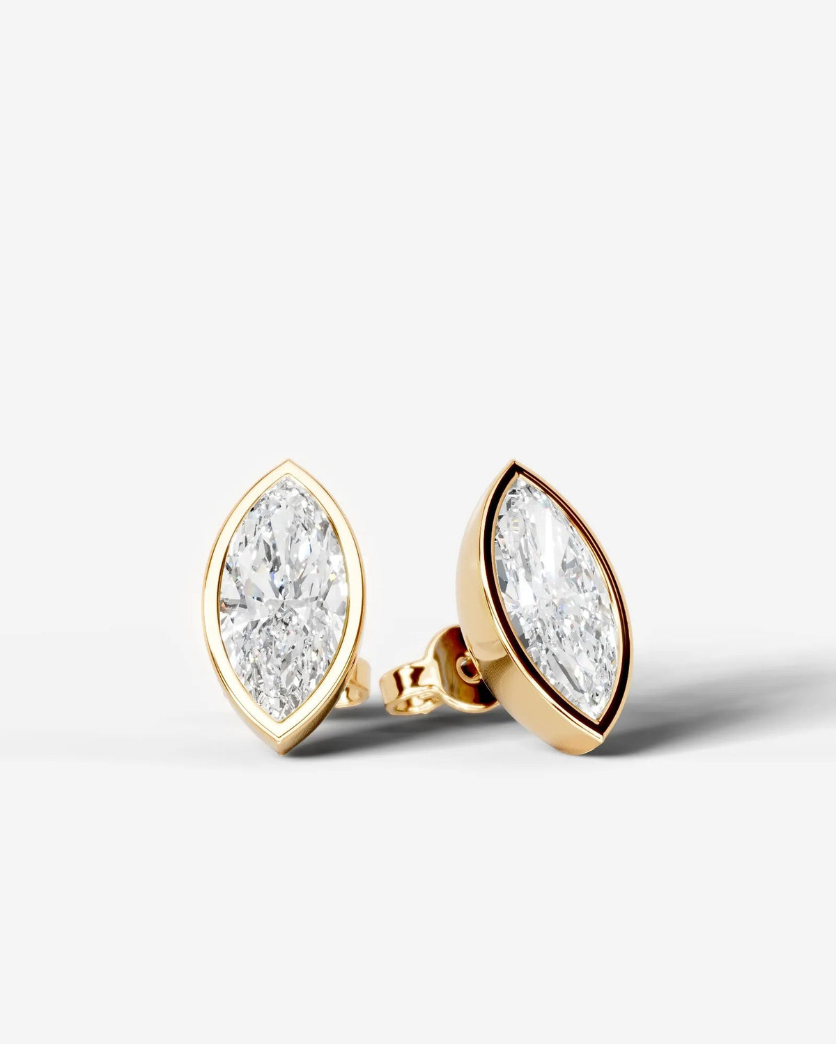 Janice Lab Grown Diamond Earrings Marquise - Yellow Gold