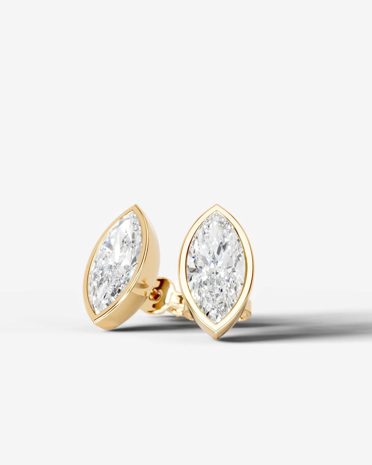 Janice Lab Grown Diamond Earrings Marquise - Yellow Gold
