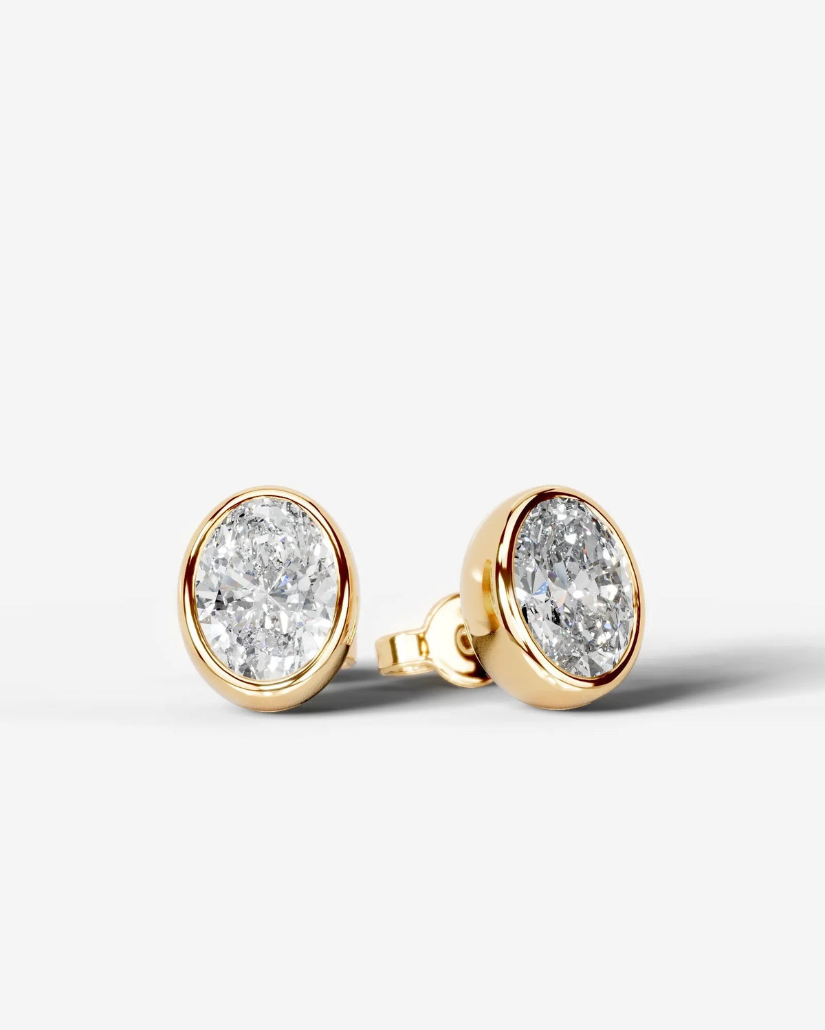 Janice Lab Grown Diamond Earrings Oval - Yellow Gold