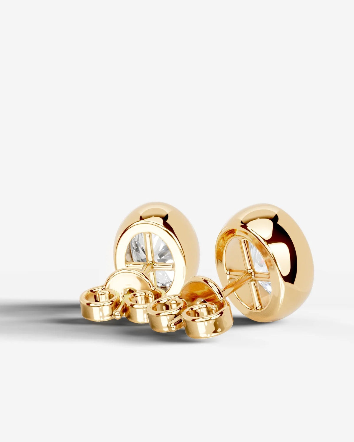 Janice Lab Grown Diamond Earrings Oval - Yellow Gold